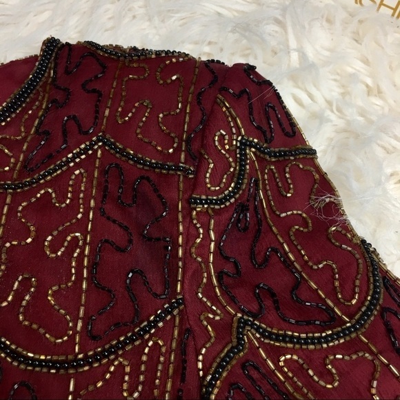 Vintage Stenay Petite Beaded 100% Silk Blouse - Picture 3 of 8